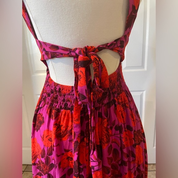 Anthropologie Red and Purple Floral Maxi Dress - Picture 7 of 9